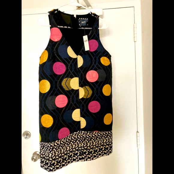 Maeve Dresses & Skirts - NWT Maeve anthropologie petite xs black motif circles sleeveless dress.